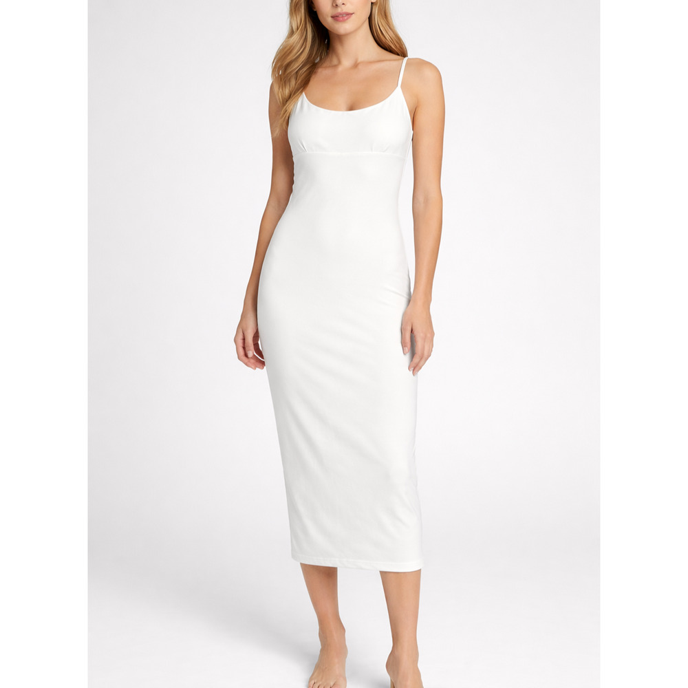 Nookie Bailey Midi Dress Womens S White Scuba Crepe Bridal Form Fitting Cocktail